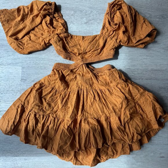 Free People “Cross of Sunlight” Mini Dress – Inca Gold – Size XS (Worn Once) 💛 - Picture 5 of 10